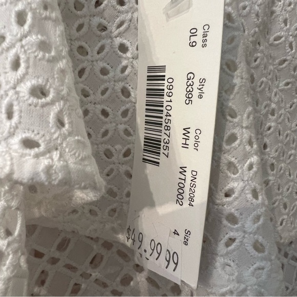 NWT J. Crew White One Shoulder Eyelet Ruffle Blouse Top Size 4 Preppy Feminine - Picture 4 of 8